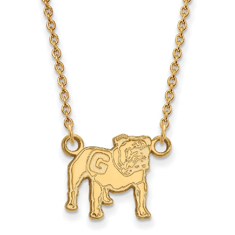 ladies-locket-rose-gold-necklaces-14k Yellow Gold U of Georgia Small Standing Bulldog Necklace