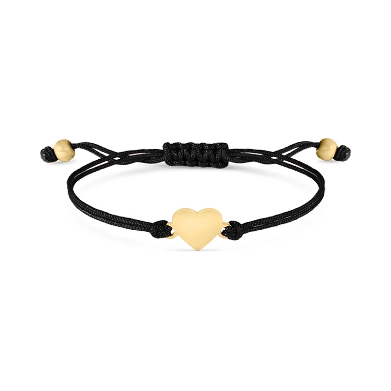 ladies-artisan-pearl-bracelets-18K Gold PVD Stainless Steel Engravable Heart Friendship Bracelet / SBB0279