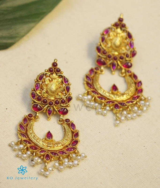 Ladies earrings for actors -The Pranati Silver Chand Bali Earrings